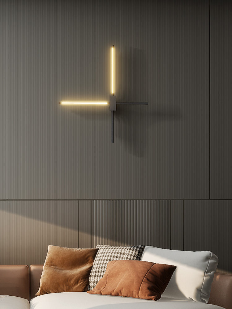 壁灯客厅卧室过道现代简约创意床头灯led灯超亮轻奢北欧十字灯具