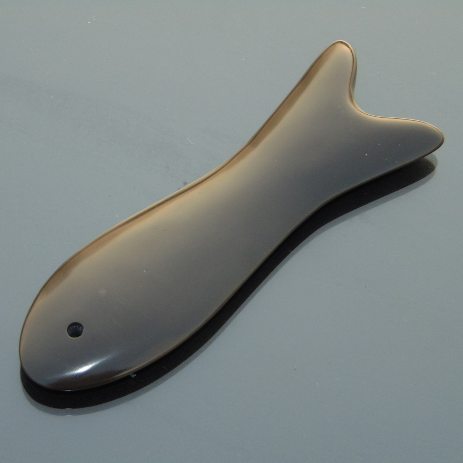 泗滨砭石刮痧板鱼形脸部美容瘦脸疏通经络面部淋巴排毒板全身通用