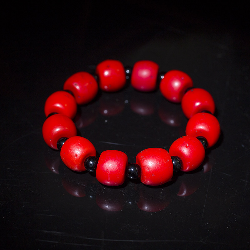 西藏一手直播收货清代老雪巴手串玉化珠子夏尔手串