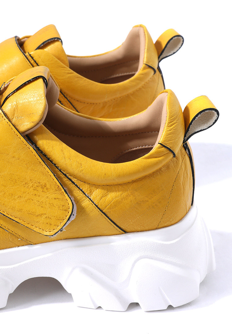 意国柜 厚质轻盈乳胶大底 鎏金小牛皮懒人粘扣休闲老爹鞋kaka特惠