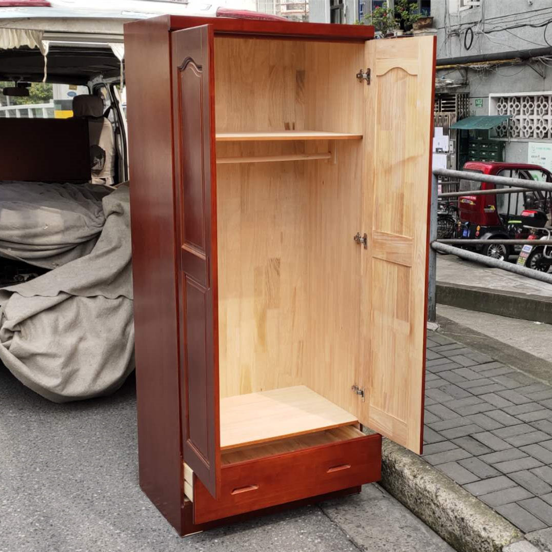 衣橱实木老式上海两门深色衣柜储物柜卧室衣服衣柜