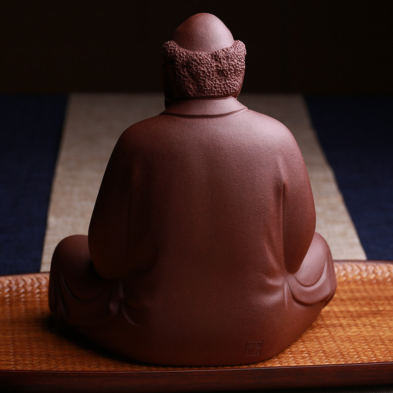 宜兴雕塑功夫茶手工永辉精品赵永辉悟道达摩摆件茶宠摆件