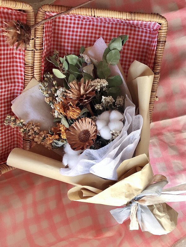 干花花束素美复古向日葵非洲太阳花露营野餐拍摄干花