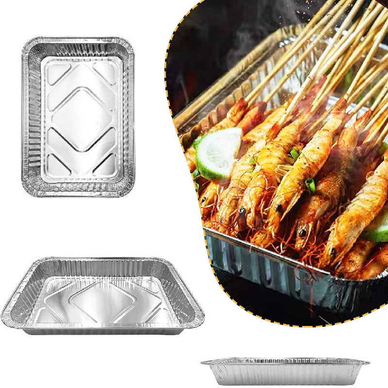 烤盘锡纸纸盒美式家用户外一次性长方形铝箔烧烤烧烤盘
