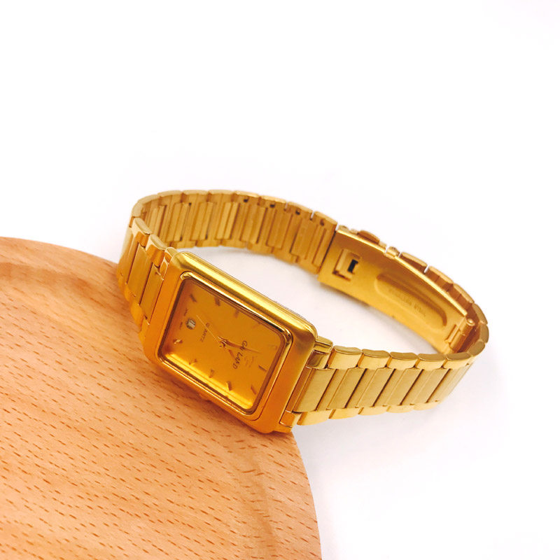 手表garland镀金库存日历钢带女方精致国产腕表