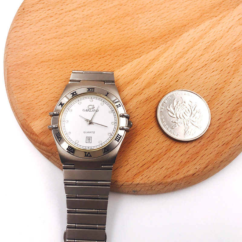 garland情侣钢带星座日历精致罗马字库存水钻腕表手表石英男女表