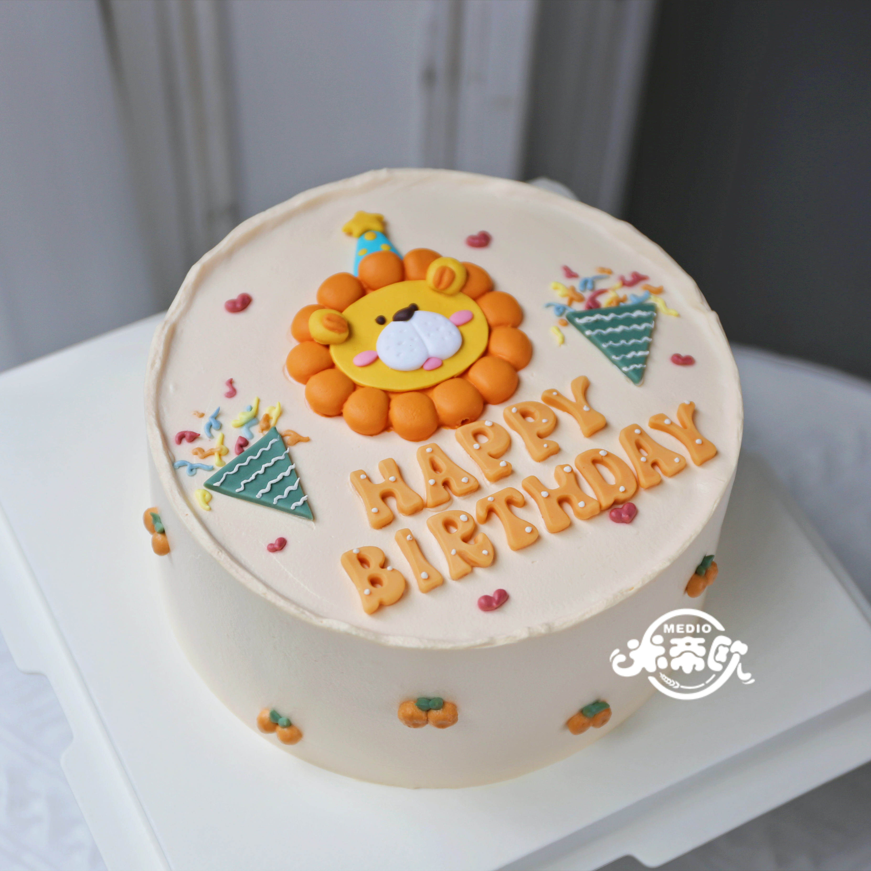 帝欧网红创意简约小狮子玩偶新鲜生日蛋糕动物奶油生日