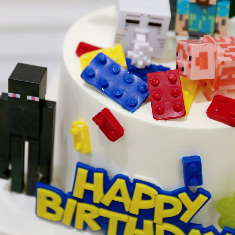 帝欧我的世界像素儿童周岁游戏主题生日蛋糕北京市新鲜