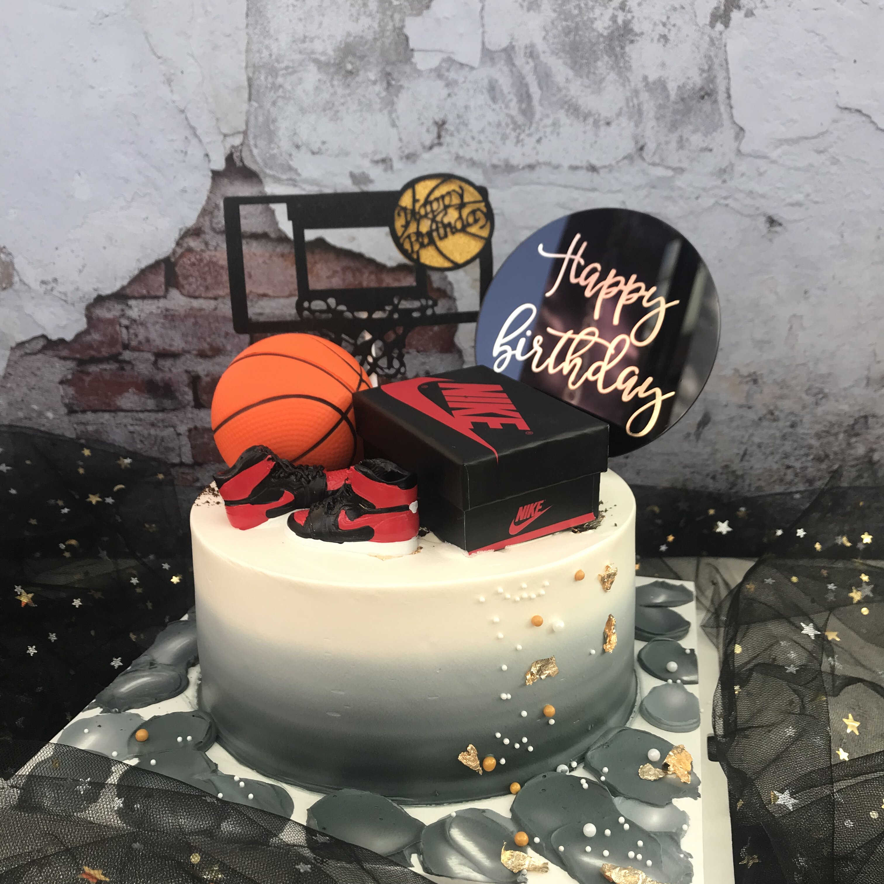 米帝欧北京同城配送生日蛋糕男士男神篮球球鞋鞋盒款