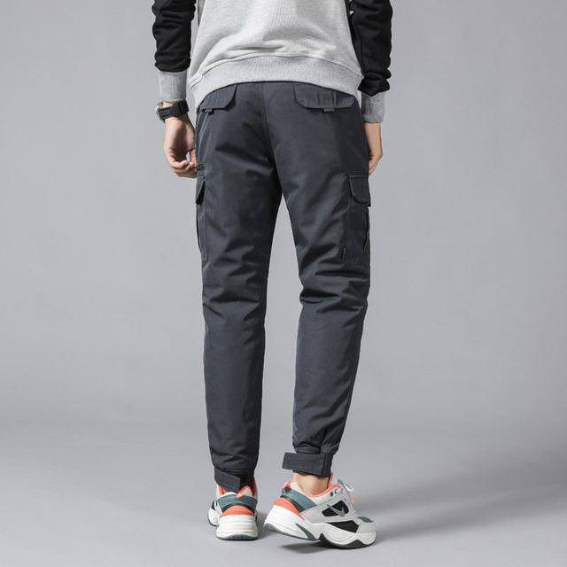 Removable liner down pants men's outdoor sports thickened men's tooling pants high waist wear cotton trousers winter warm Removable liner down pants men's outdoor sports thickened men's tooling pants high waist wear cotton trousers winter warm