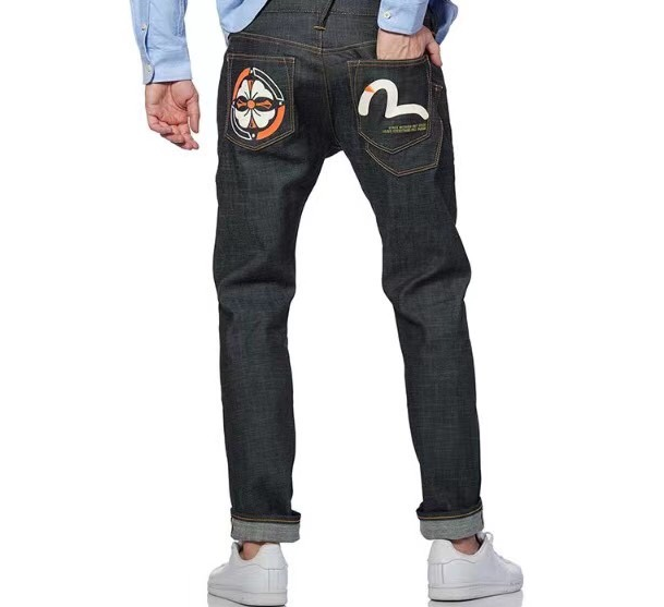 代购潮牌evisu福神修身直筒长裤裤子运动运动休闲运动牛仔裤