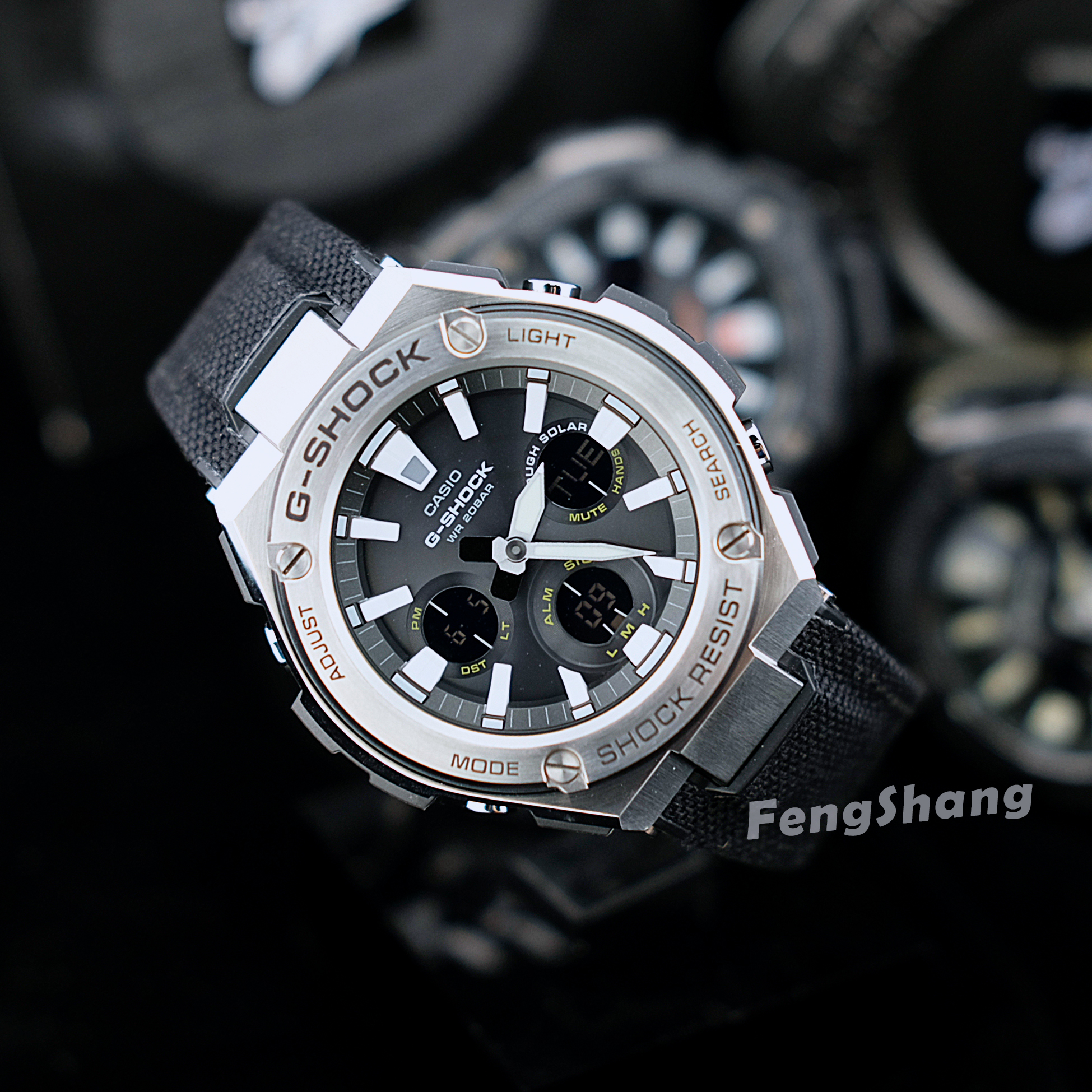 casio卡西欧g-shock太阳能防水手表gst-w130bc-w130c-1a-330c-1a