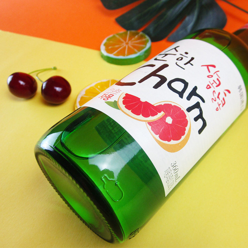 韩国charm烧酒果味烧酒超水牌配制酒葡萄柚味整箱低度果酒女甜