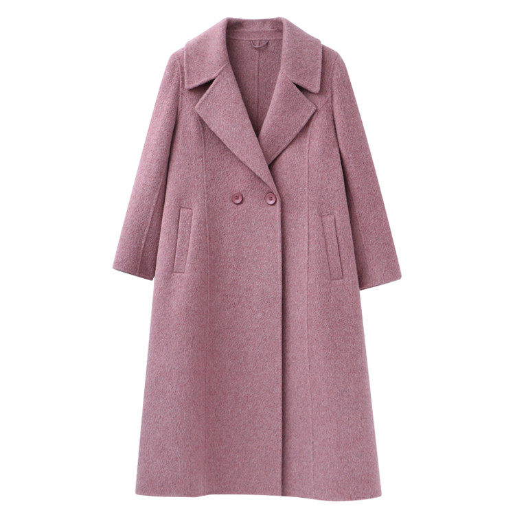 yz服装纸样1:1实物裁剪图 休闲翻领双面羊绒大衣外套 19d015