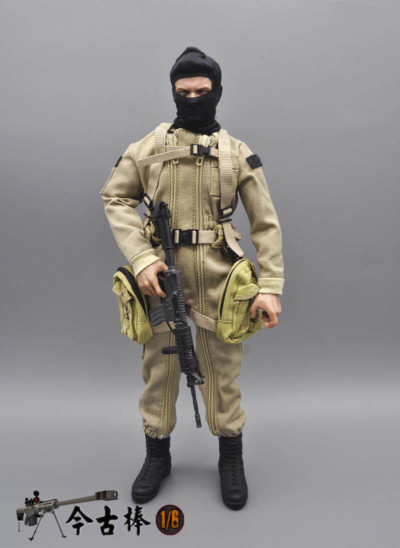 威龙1:6兵人cs反恐精英 特种部队恐怖分子土匪黑色/丛林头罩