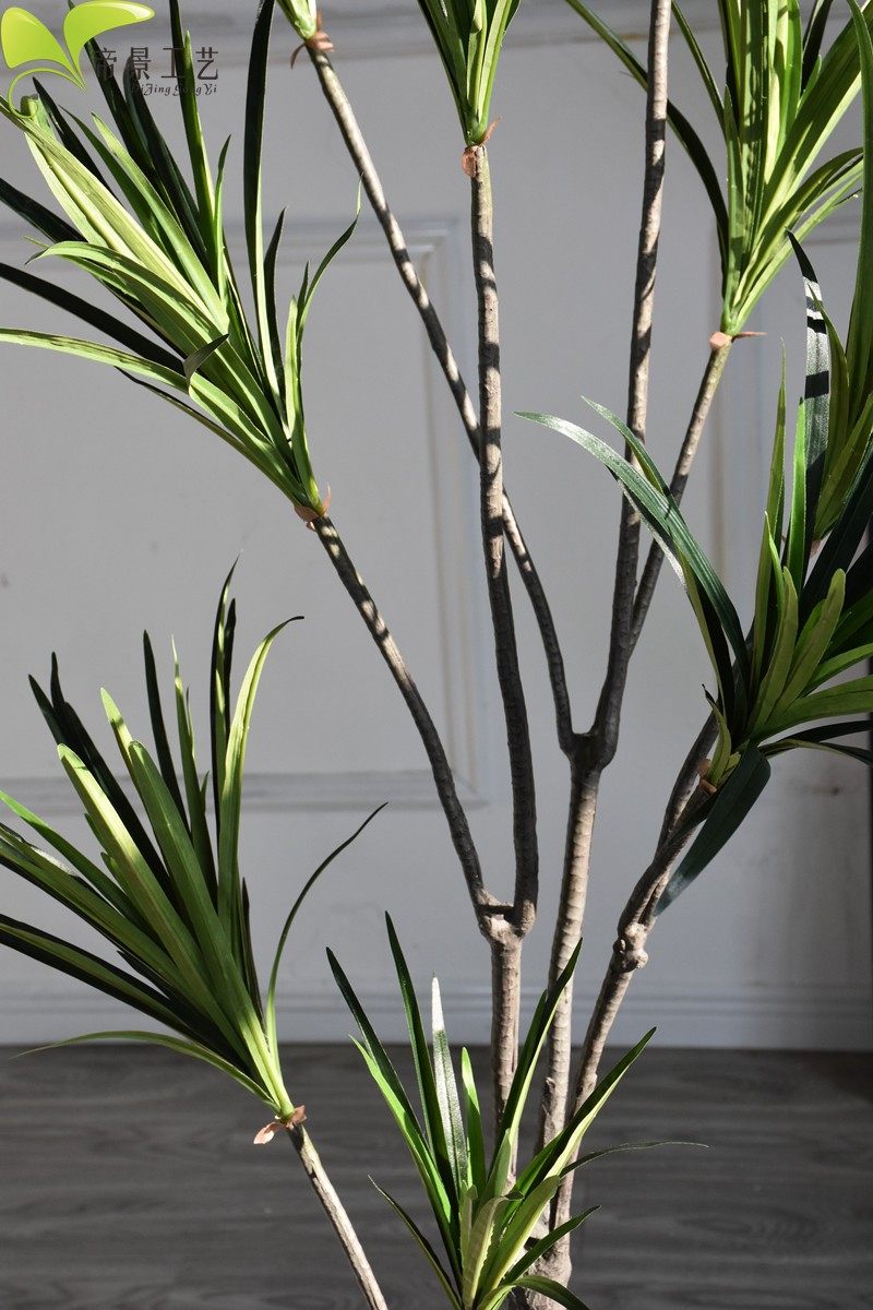 北欧多头装饰仿真植物全绿千年铁绿铁树盆景仿真绿植