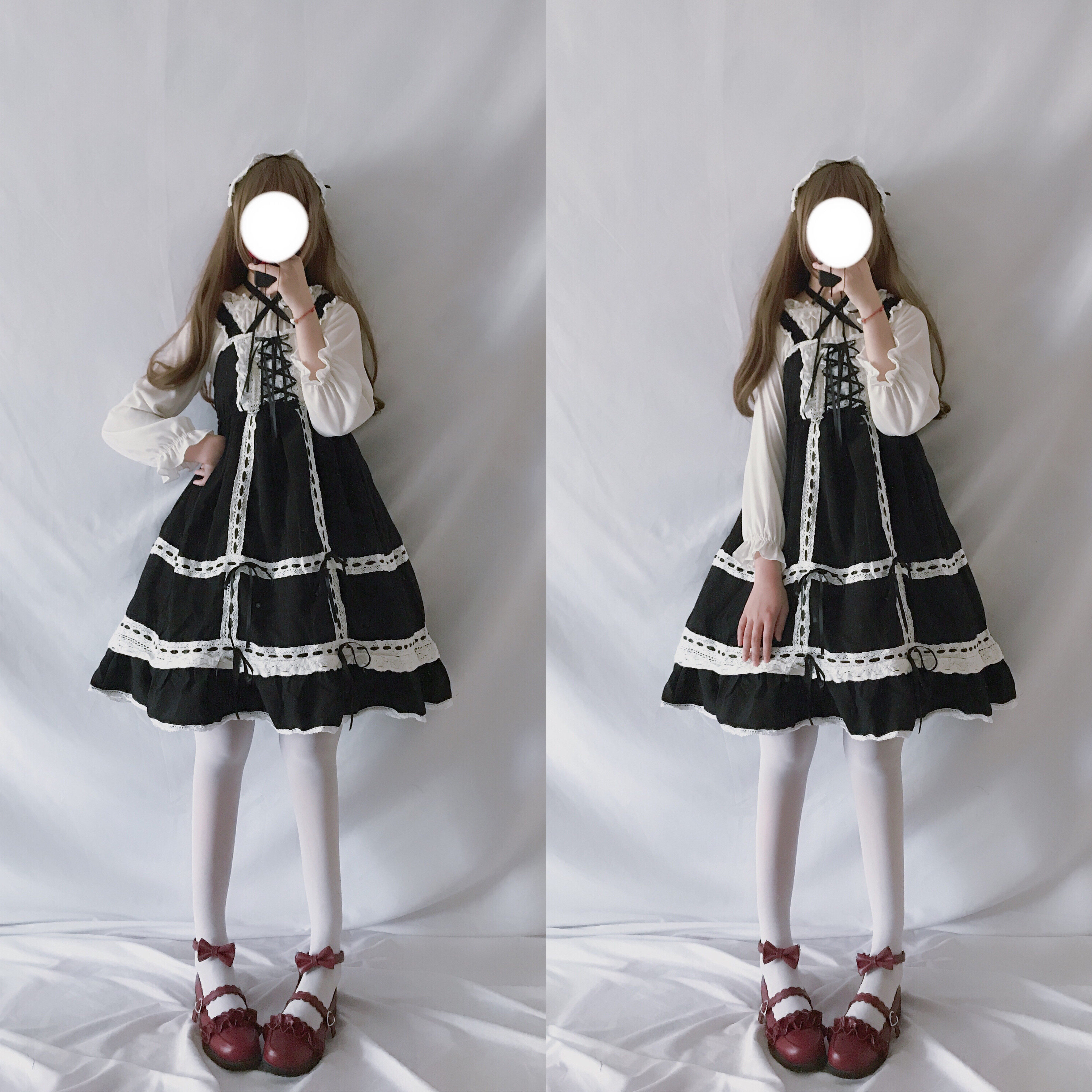 日系软妹小洋装复古lolita连衣裙女jsk蕾丝边公主裙吊带裙洛丽塔 - 喵