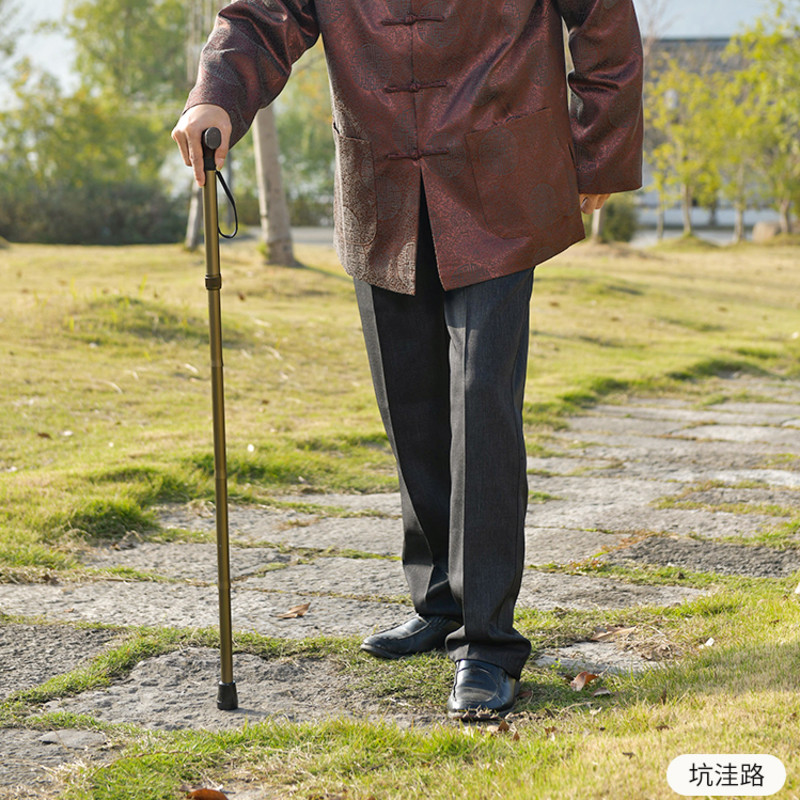 日本老年老人老年人伸缩手杖折叠拐杖拐棍轻便登山杖