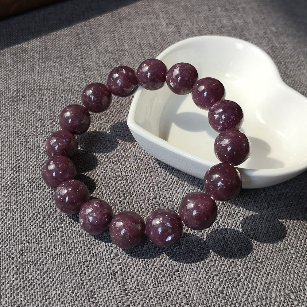 紫锂云母天然石手串女友闺蜜礼物diy水晶手链个性手链