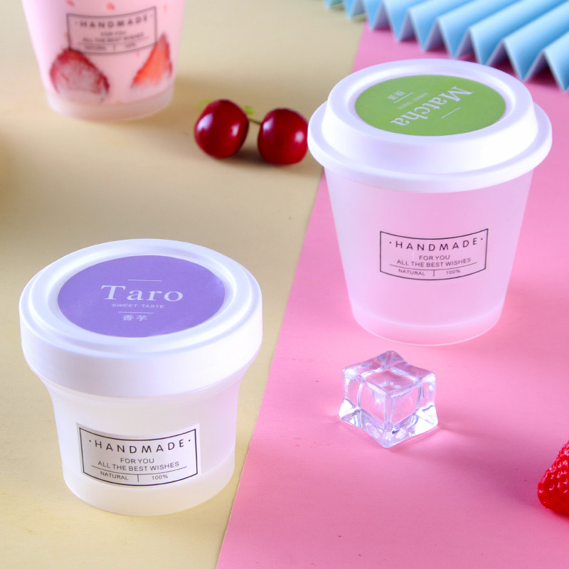 网红冰淇淋盒子雪糕杯可冷冻带盖自制一次性冰激点心包装盒