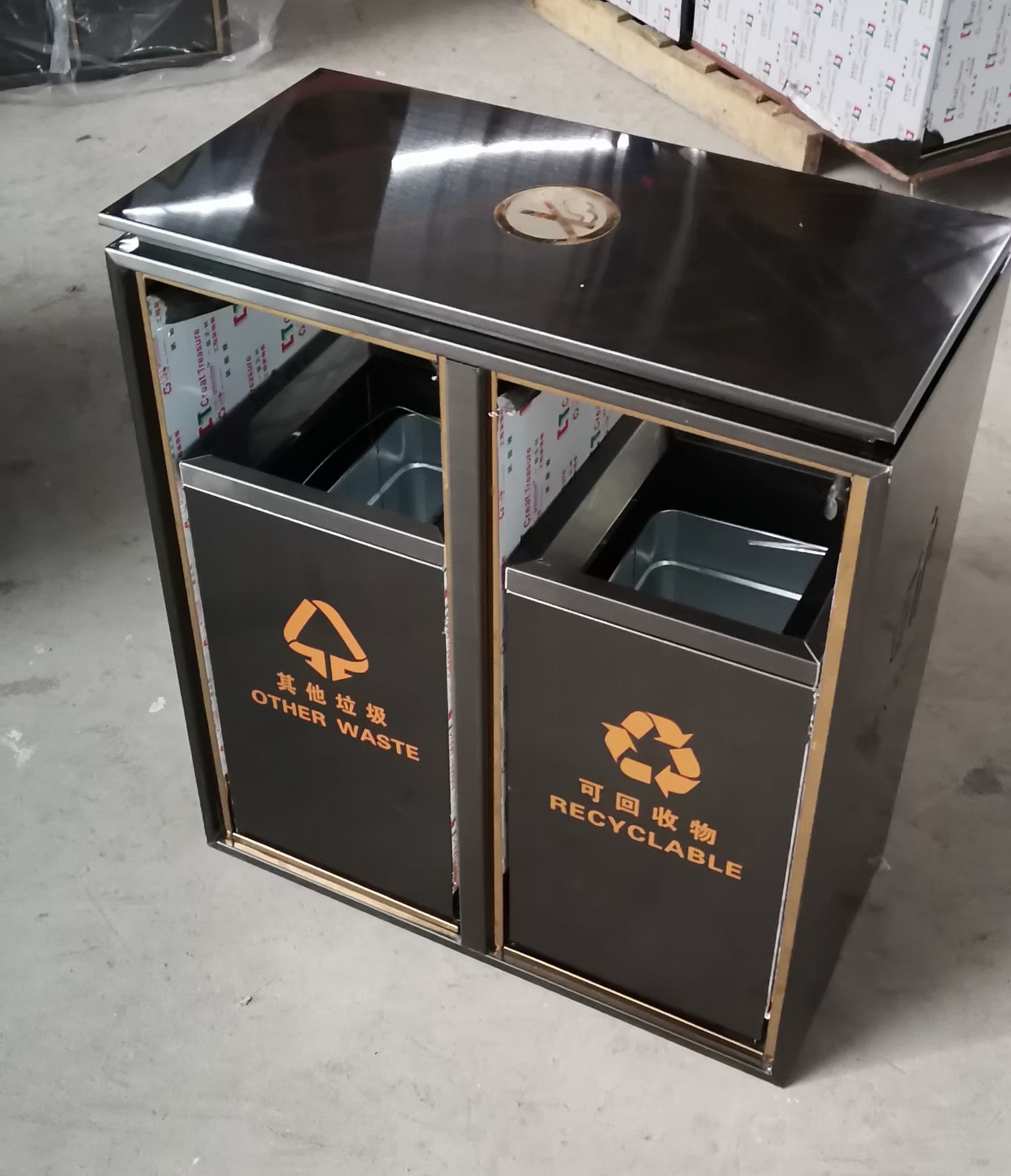商场楼盘房产酒店大堂不锈钢垃圾桶电梯口果皮桶垃圾桶