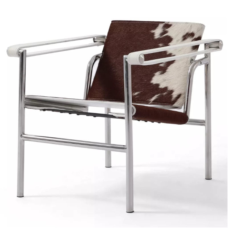 lc1柯布西耶扶手包豪斯巴斯库兰设计师奶牛牛皮沙发椅