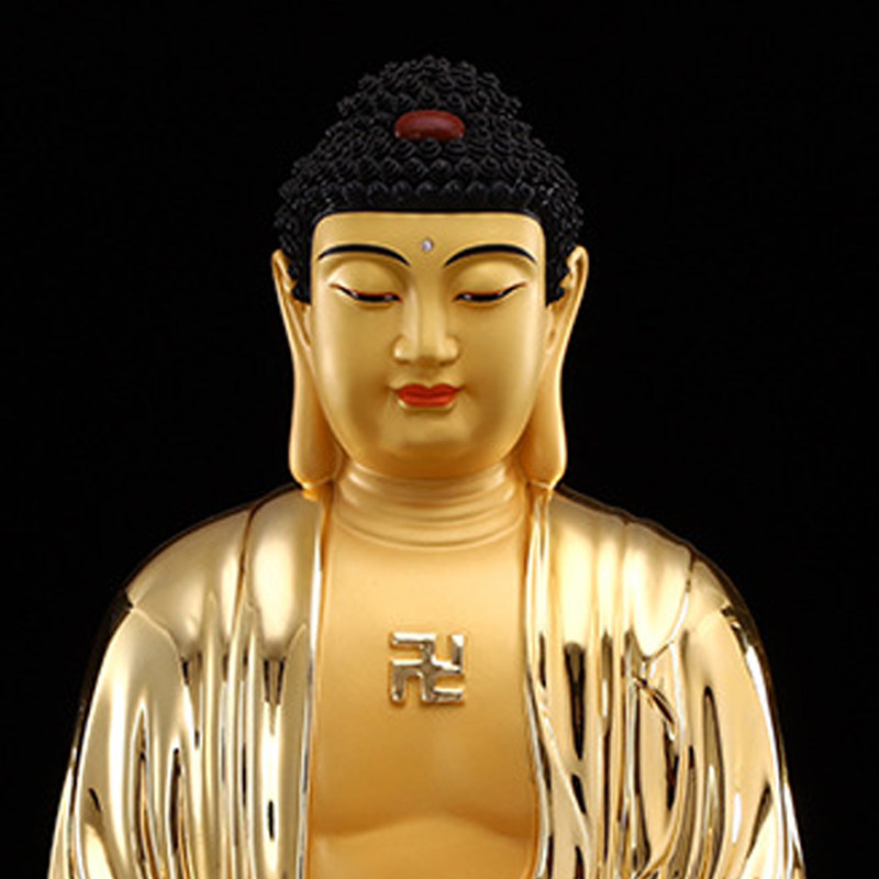 佛像鎏金纯铜释迦牟尼阿弥陀三宝如来佛祖药师摆件摆件