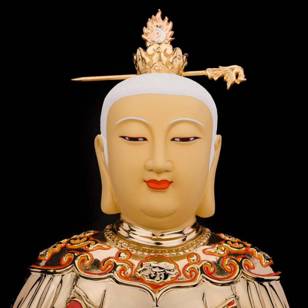 送福阁鎏金纯铜黎山老母神像家用桌面供奉骊山摆件