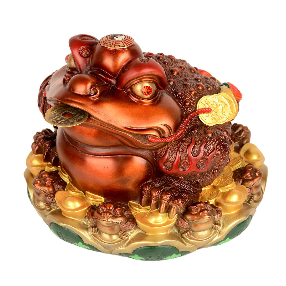 送福阁 手工彩绘纯铜金蟾摆件金蝉店铺开业礼品 装饰品摆件