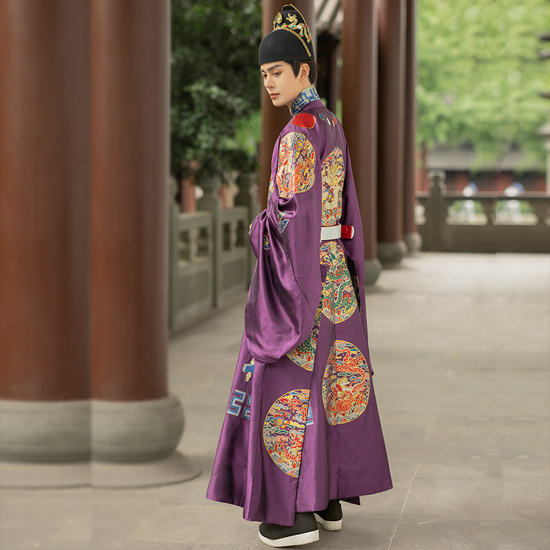 砚滨明制汉服织金仿妆十二章纹衮服圆领龙袍汉服