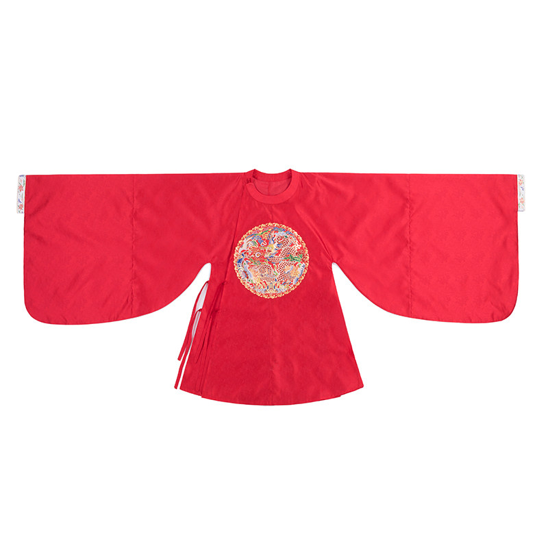 圆领砚滨纱明制龙鹤补服汉服暗纹纱仿妆花双汉服