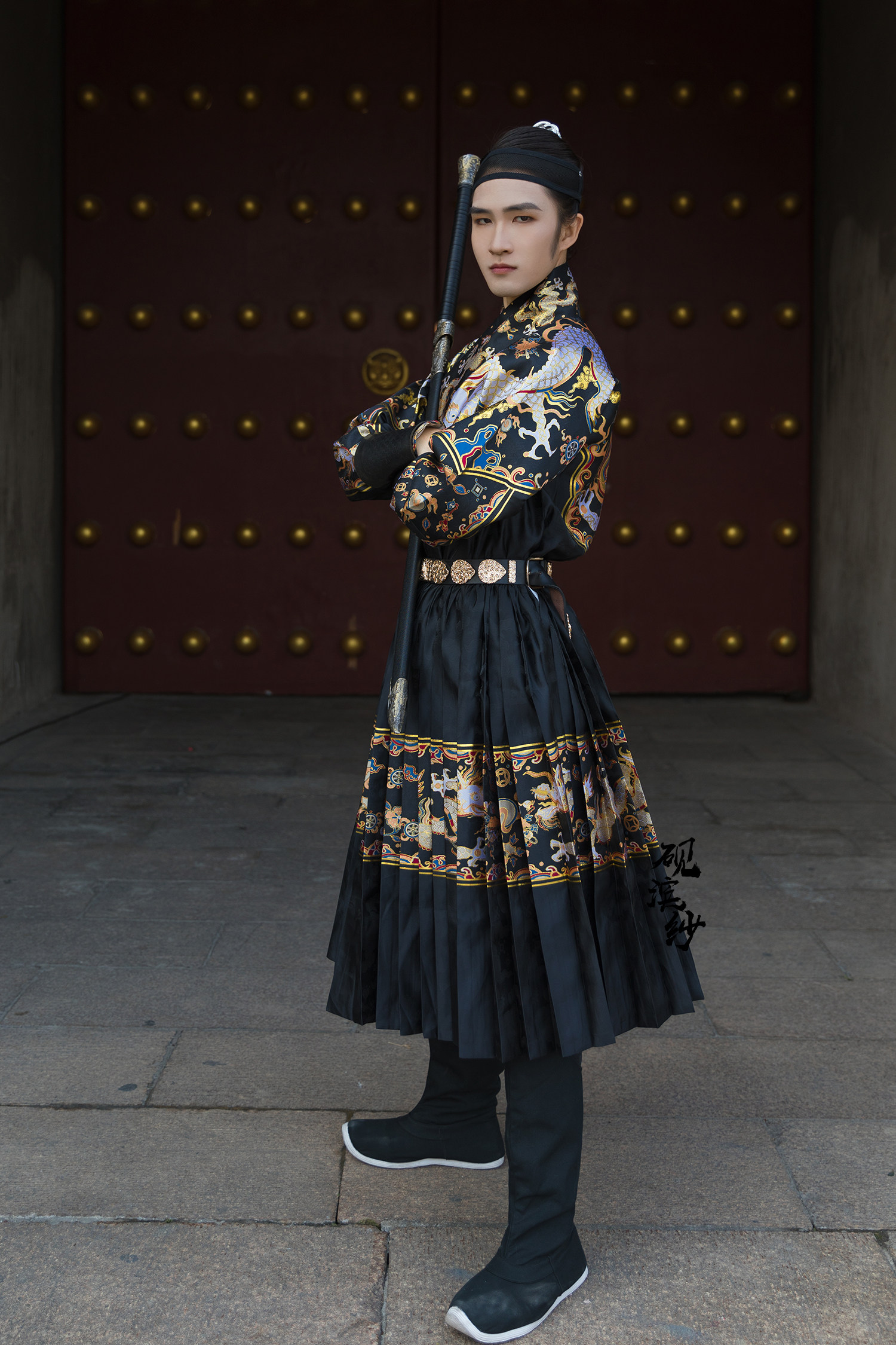 飞鱼妆花男女配罩服可砚滨贴里蟒袍四爪明制汉服