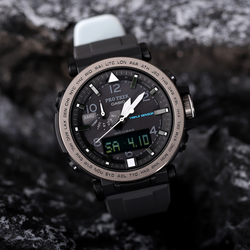 卡西欧手表protrek太阳能登山运动电子男表防水prg650y1600y日韩腕表