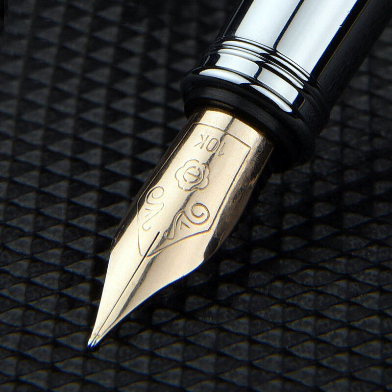 英雄钢笔h700明尖10k金笔格子男女商务办公学生钢笔