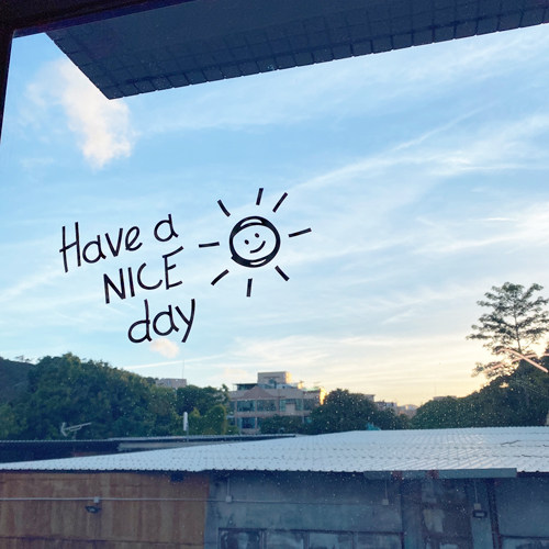 haveniceday太阳笑脸ins风墙贴纸咖啡餐饮墙贴