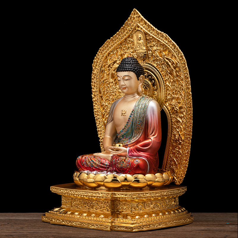 纯铜佛像摆件观音菩萨释迦牟尼弥勒佛地王娑婆三圣摆件