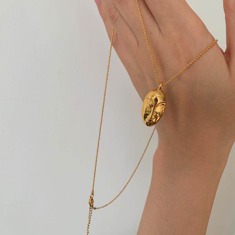 感人上新8折自制2022新款高级人面吊坠项链项链