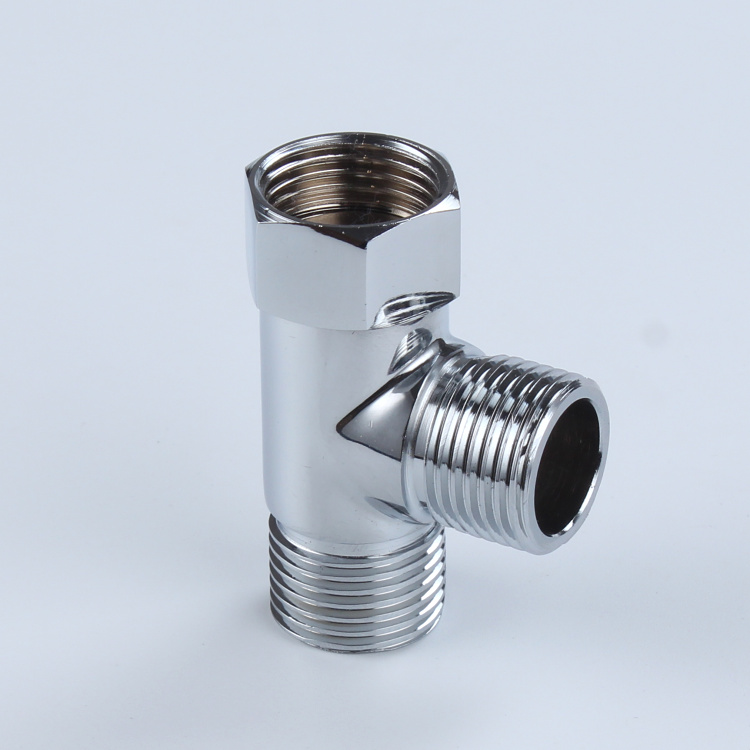 全铜加厚活接三通热水器专用水管燃气管4分内丝外丝三通接头配件