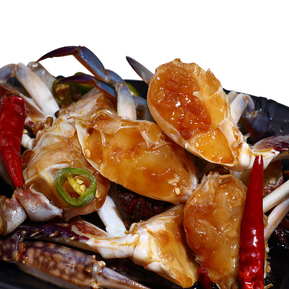 螃蟹酱蟹腿蟹股飞蟹生吃酱油醉蟹梭子蟹块呛拌蟹类制品