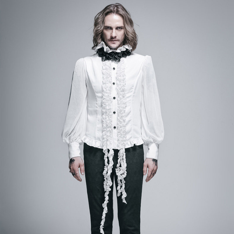 devilfashion恶魔时尚男装哥特复古欧洲宫廷贵族礼服衬衫衬衫