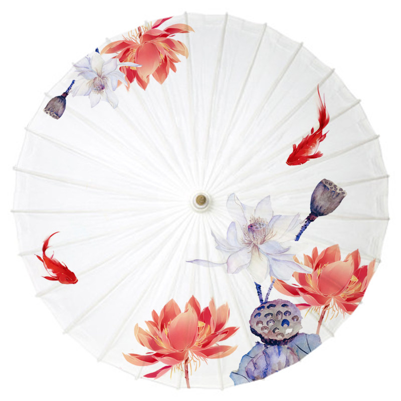 古风实用荷韵国风中国传统防晒伞汉防雨纸伞工艺伞