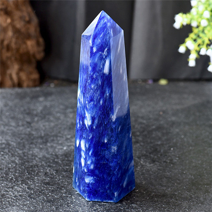 水晶熔炼柱蓝柱顶顶梁柱供佛佛堂灵修打坐冥想摆件