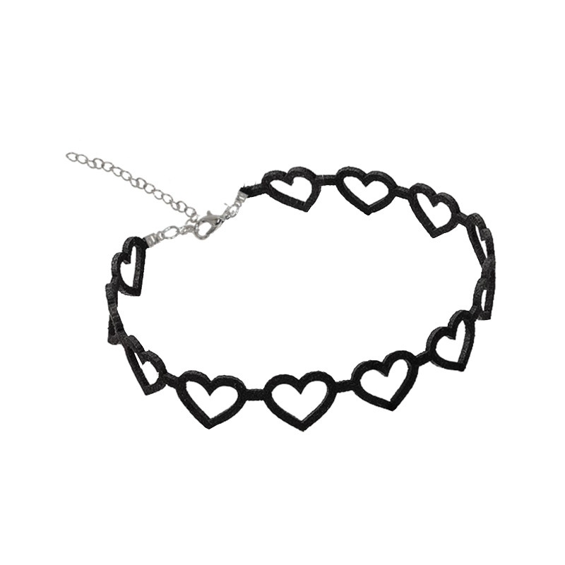 爱心心形项圈choker项链锁骨黑色暗黑短款原宿项链