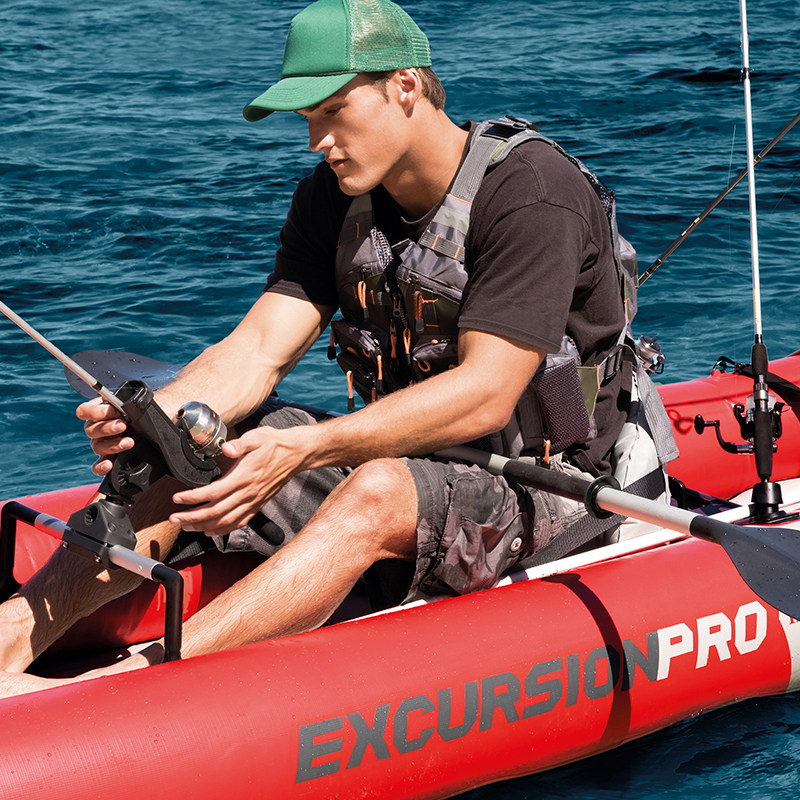 intex68309双人皮划艇充气气船冲锋钓鱼加厚橡皮艇折叠独木舟