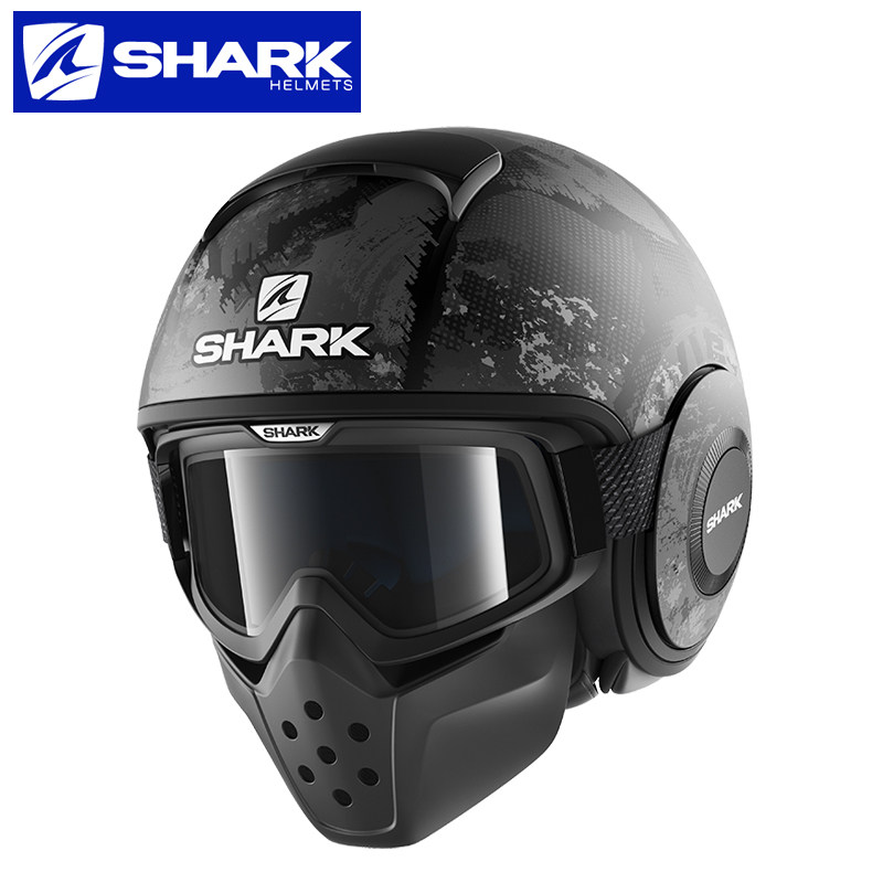 shark鲨鱼摩托车头盔男女四季复古机车防雾半盔摩托车头盔