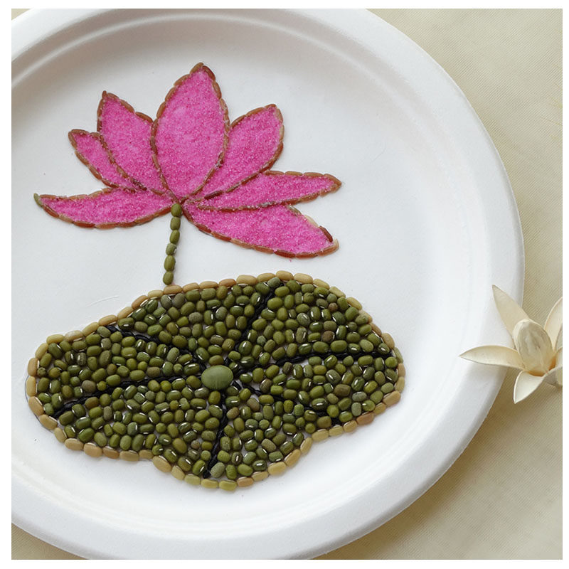 天下第香五谷杂粮粘贴贴画手工diy种子荷花荷叶手工创意粘贴类