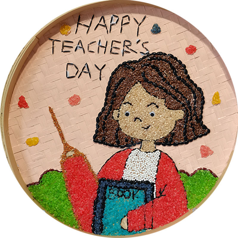 教师节礼物成品儿童手工diy制作粮食老师辛苦手工创意粘贴类