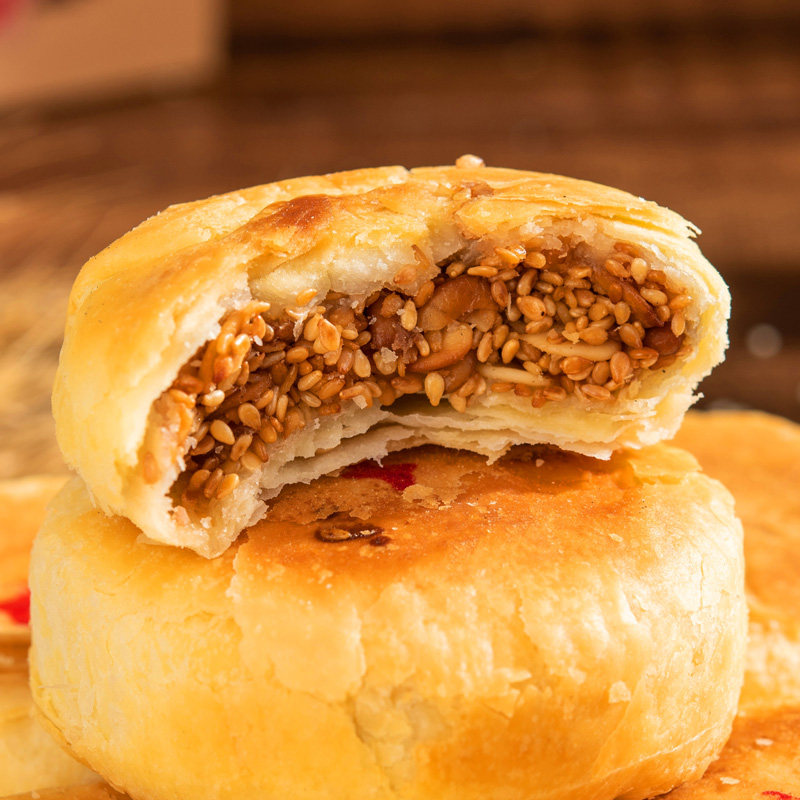 陕北月饼手工手工制制作绥德雪花五仁酥皮枣泥月饼