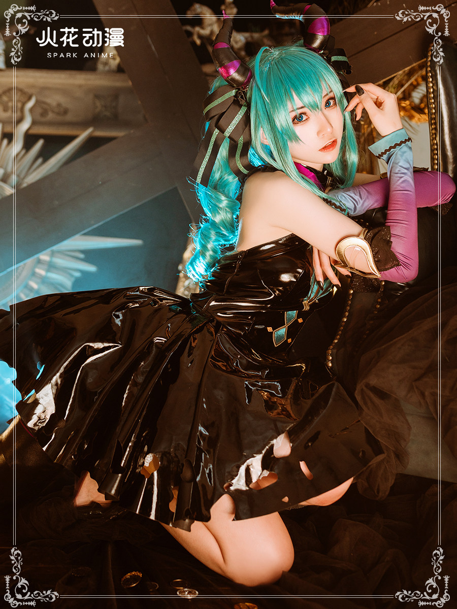 火花动漫初音未来cos初音小恶魔miku游戏套装可爱cosplay女装