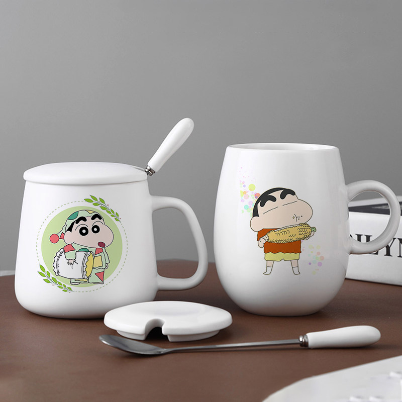 蜡笔小新周边陶瓷马克咖啡水杯动漫二次二次元元野动漫水杯